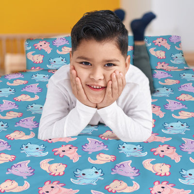 Axolotl Sensory Fitted Bed Sheet Sensory Fitted Bed Sheet JettProof.com.au 