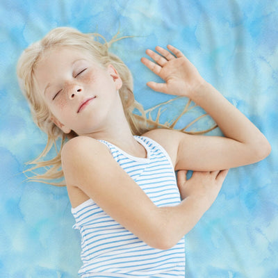 Blue Watercolour Sensory Fitted Bed Sheet Sensory Fitted Bed Sheet JettProof.com.au 