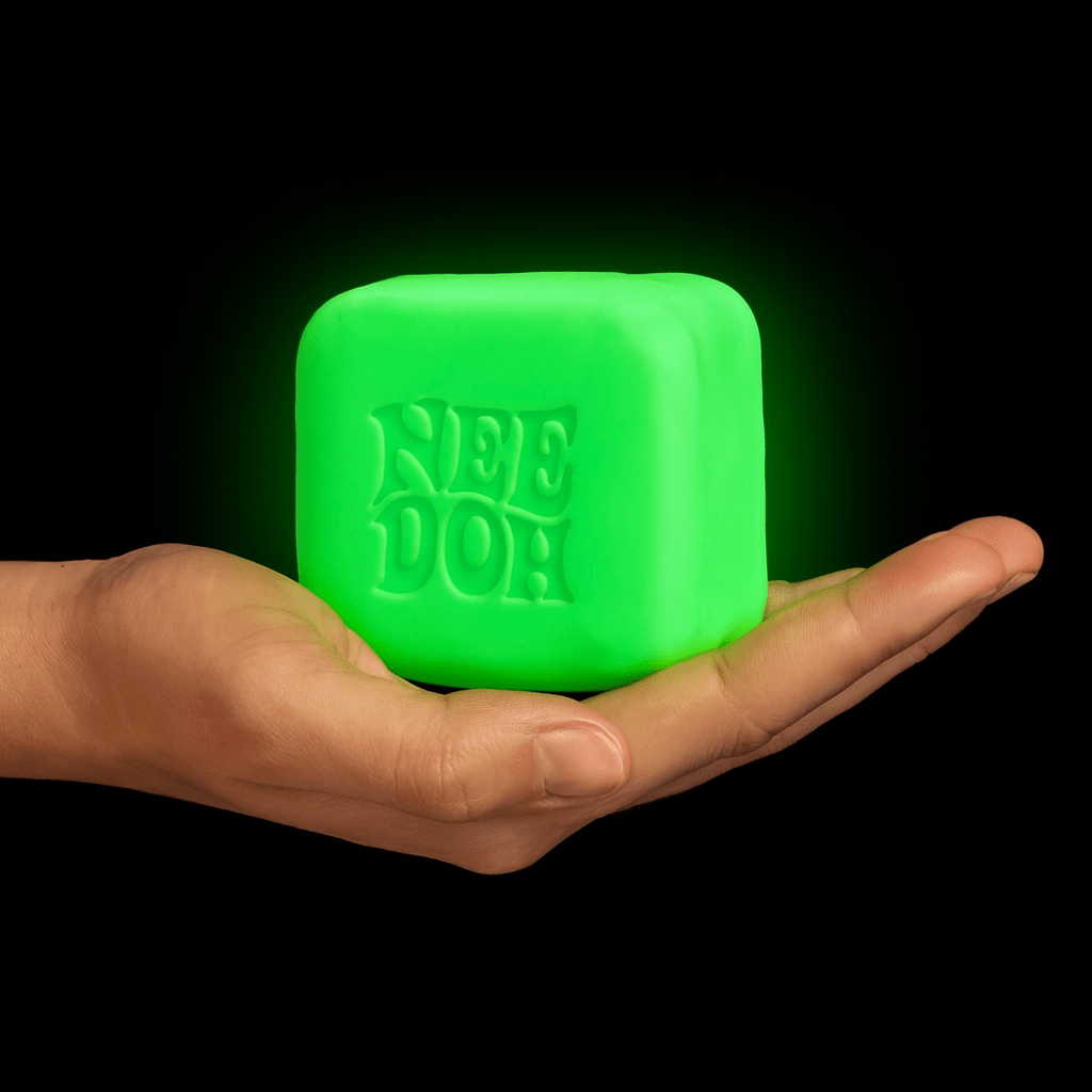 NeeDoh Glow In The Dark Nice Cube - Assorted Sensory Toys JettProof 