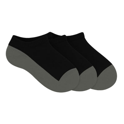 Half-Cushion Low-Cut Sports Socks | Black And Grey | Child | 3 Pack Socks JettProof.com.au 5-8 (2-4 Years) 