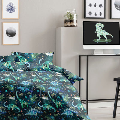 Jurassic Nights - Sensory Quilt Cover Quilt Covers JettProof 