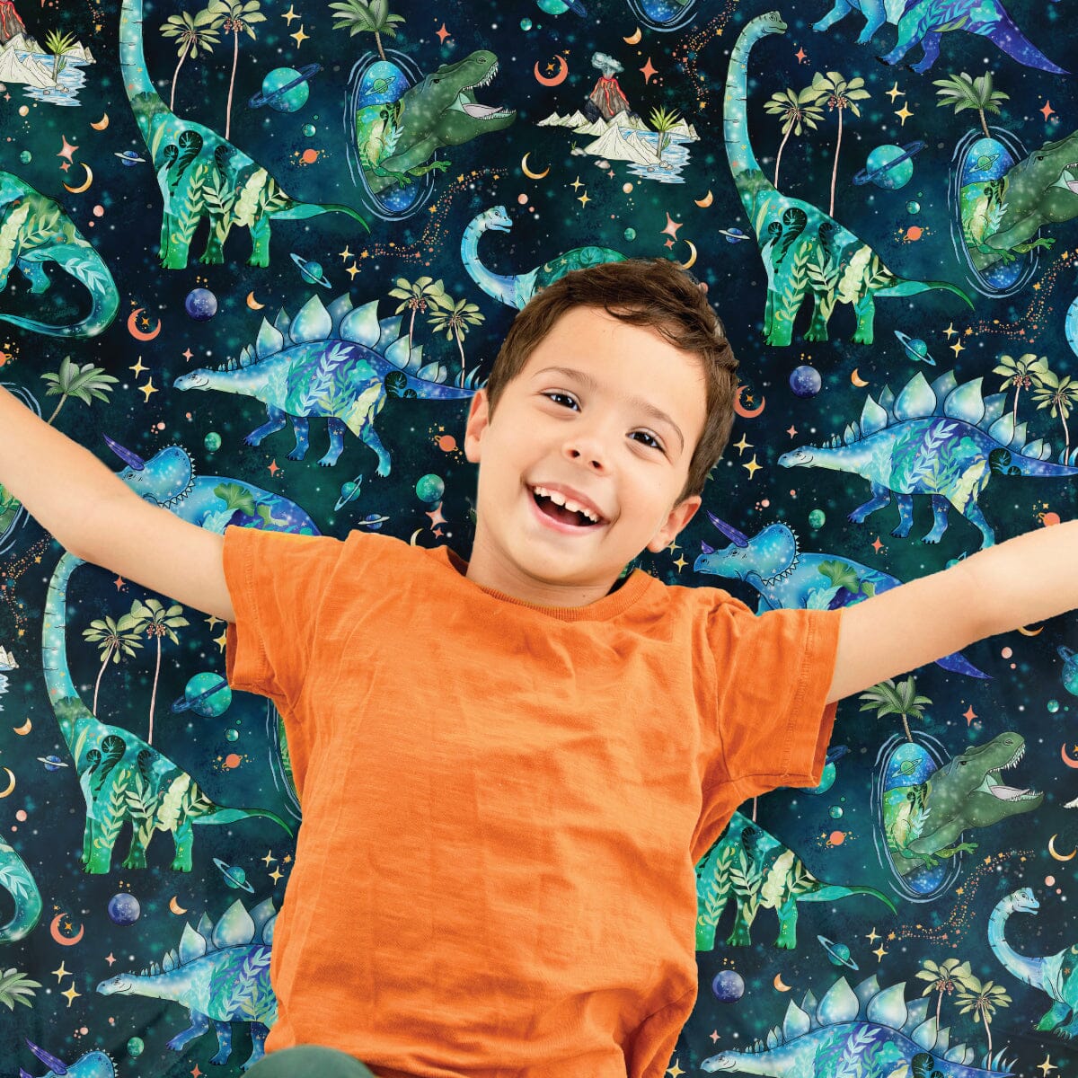 Jurassic Nights Sensory Fitted Bed Sheet Fitted Bed Sheet JettProof 