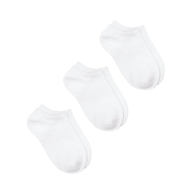 Sensory No-Show Athletic Socks | Child Socks JettProof.com.au 5-8 (2-4 Years) 3 PACK White