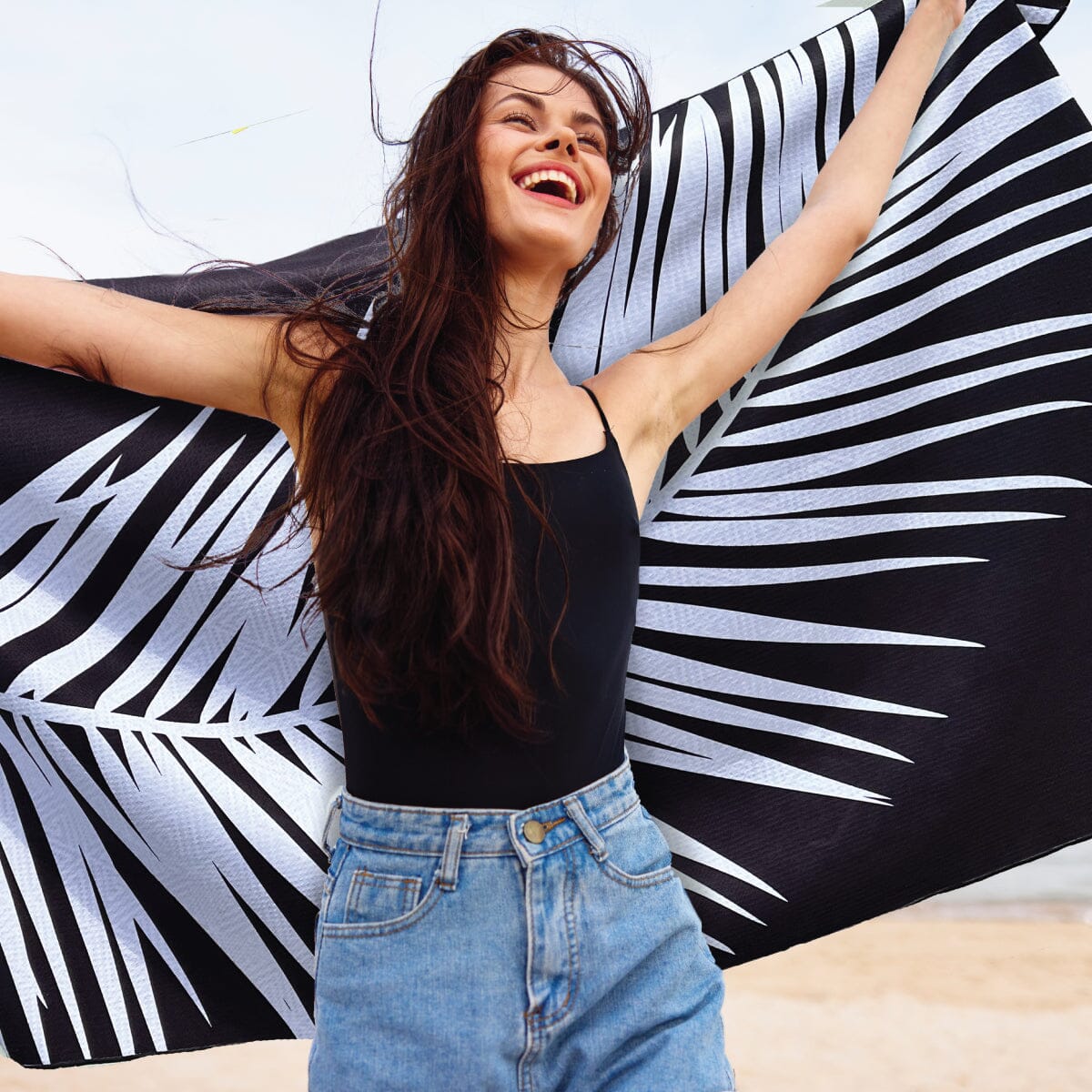 Palm Leaf - Sand Free Beach Towel Sand-Free Towel JETTPROOF Calming Sensory Clothing Inspired by Jett 