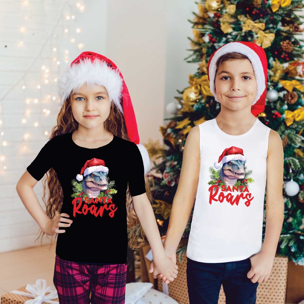 Christmas Sensory Singlet | Child | Santa Roars Shirts JettProof.com.au 
