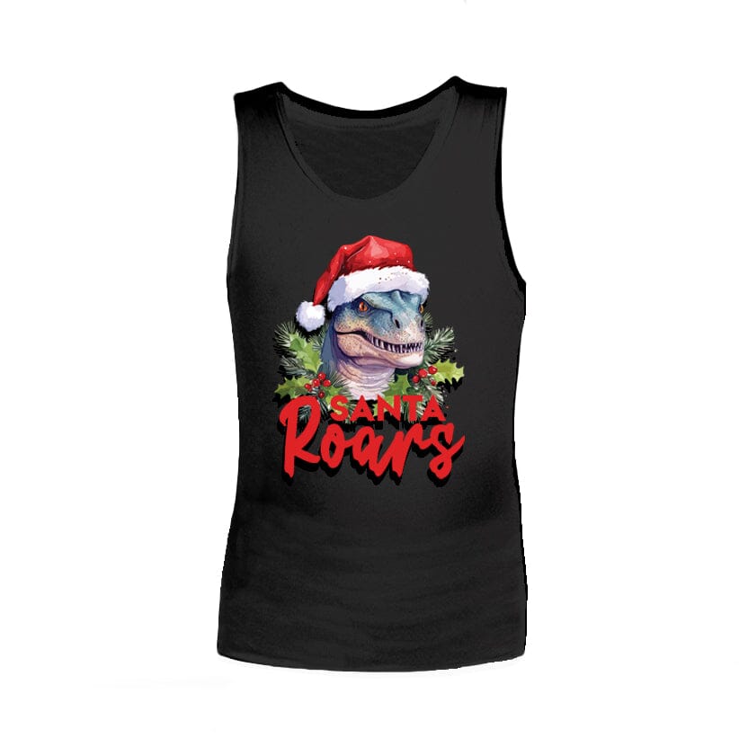 Christmas Sensory Singlet | Child | Santa Roars Shirts JettProof.com.au 1 (48 - 49cm) Black 
