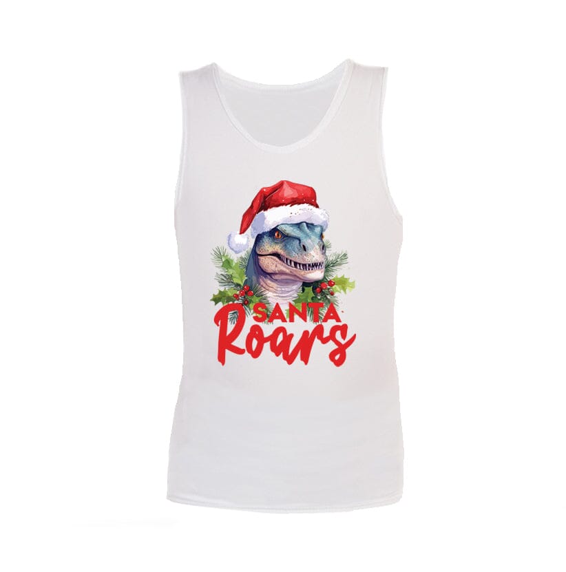 Christmas Sensory Singlet | Child | Santa Roars Shirts JettProof.com.au 1 (48 - 49cm) White 