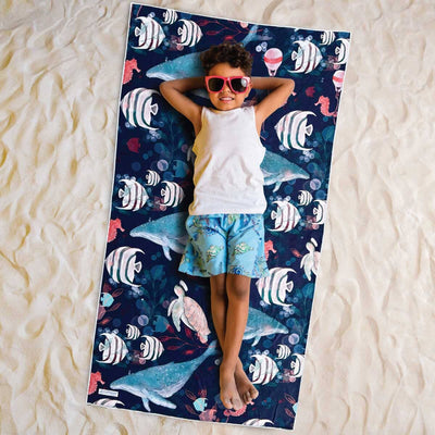 Sea Life - Kids Sand Free Beach Towel JETTPROOF Calming Sensory Clothing Inspired by Jett 