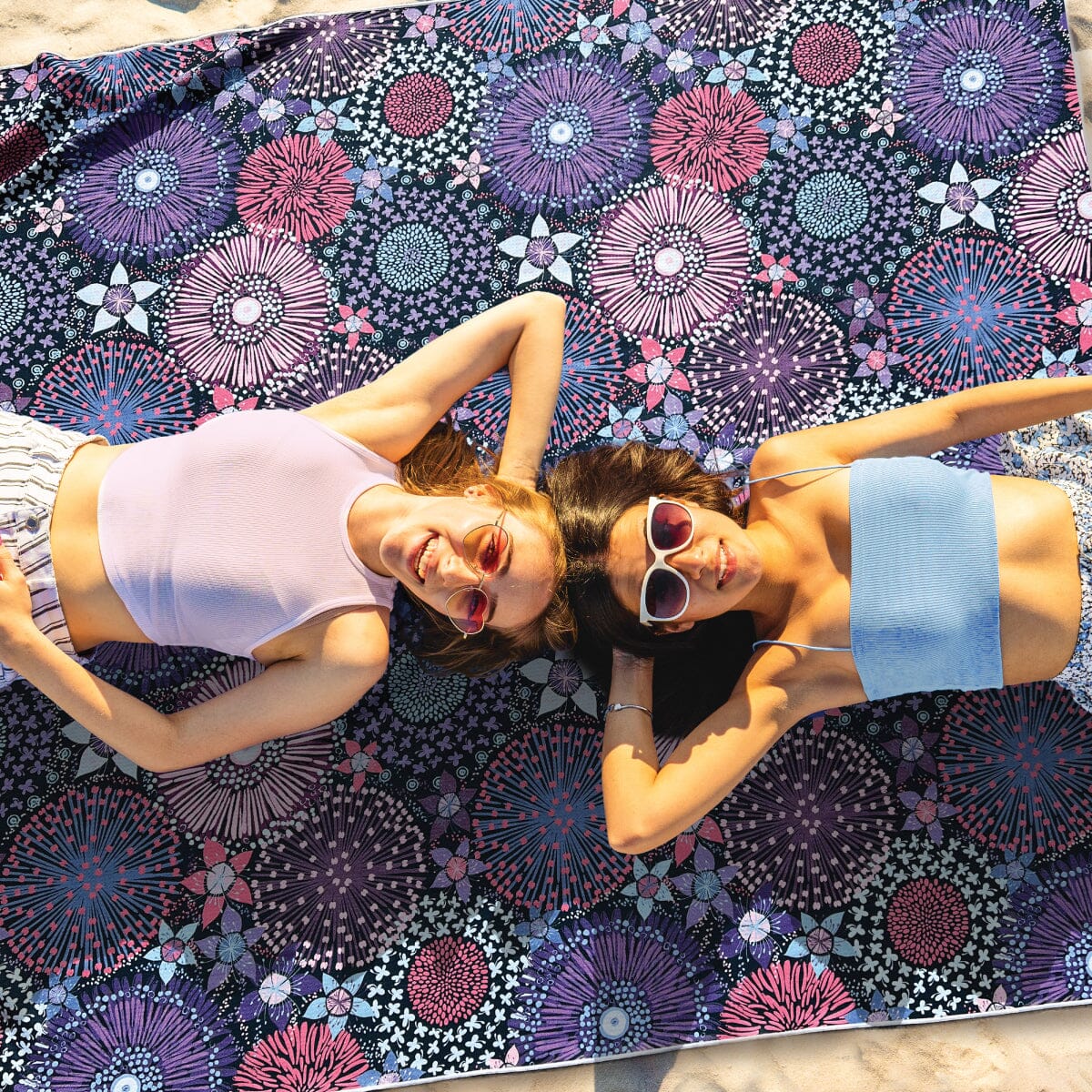 Purple Wildflower - Beach Blanket Large Beach Towel JettProof 