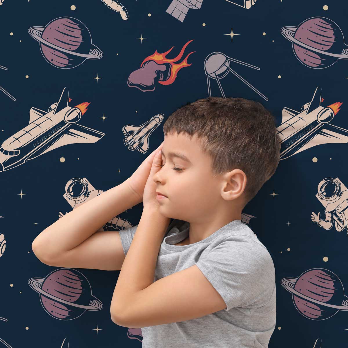 Astronauts Sensory Fitted Bed Sheet | KING SINGLE