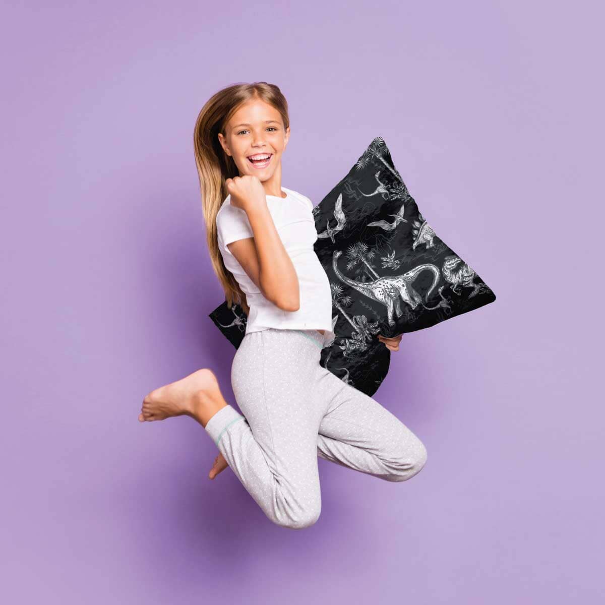 Black Dino - Plush Pillowcase Sensory Pillowcase JettProof.com.au 