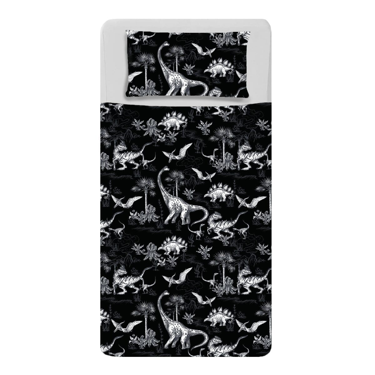 Black Dino - Calming Sensory Compression Sheet Compression Sheets JettProof.com.au Single Bed 