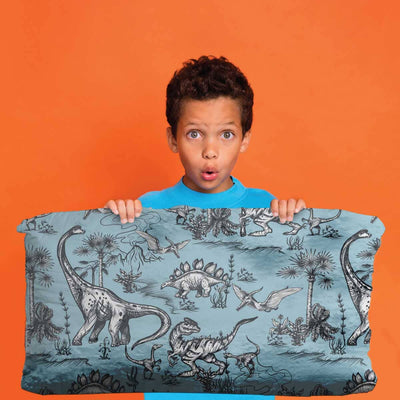 Blue Dino - Plush Pillowcase JettProof.com.au 