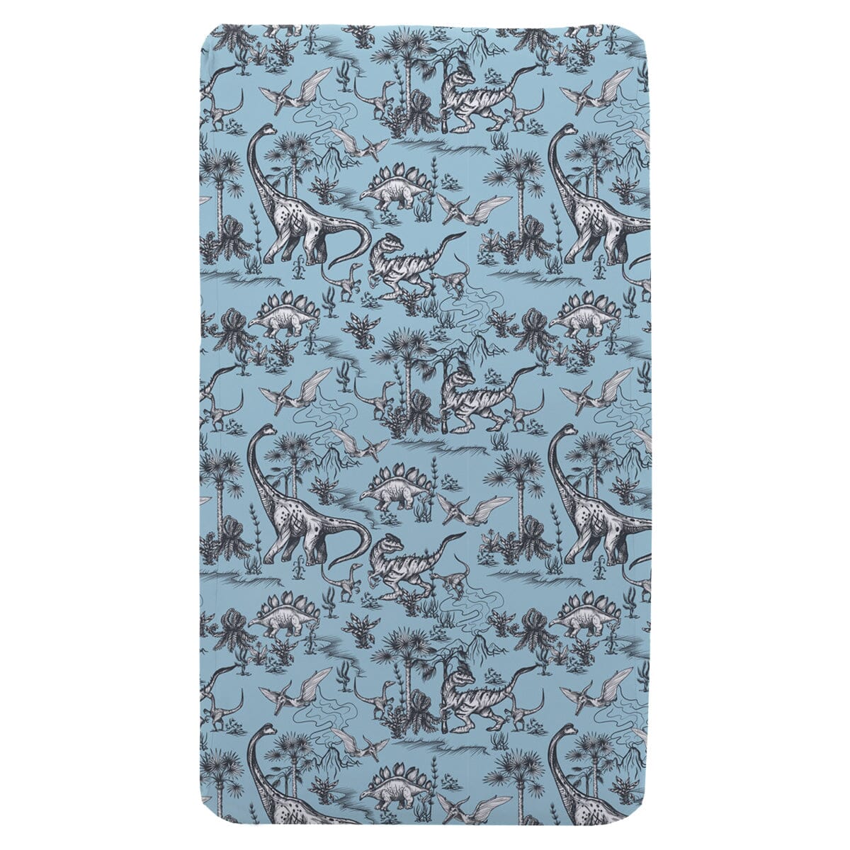 Blue Dino Sensory Fitted Bed Sheet | SINGLE BED JettProof.com.au 
