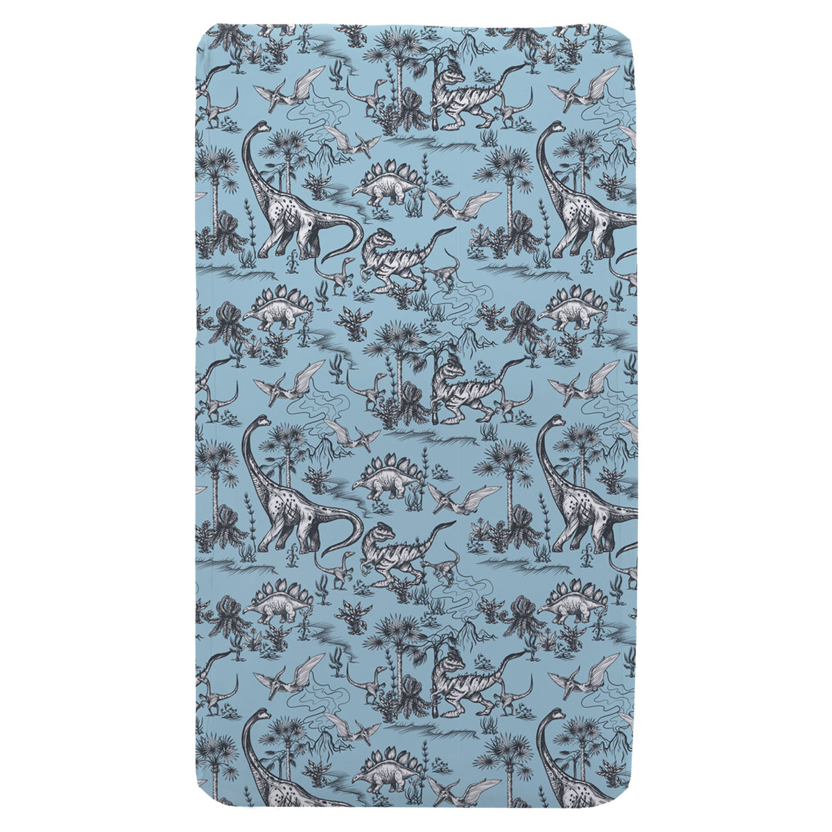Blue Dino Sensory Fitted Bed Sheet | SINGLE BED