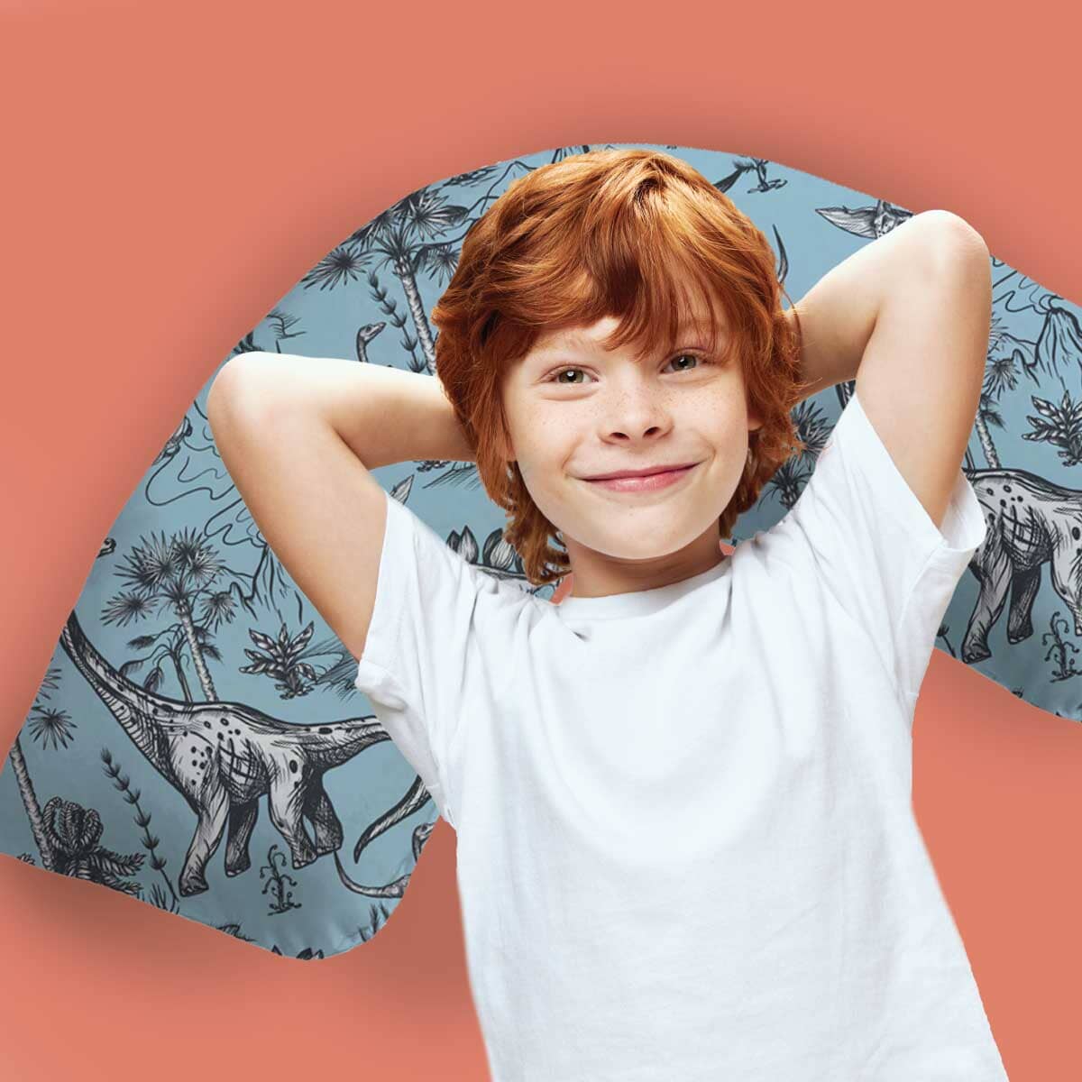 Blue Dino Curved Sensory Pillowcase