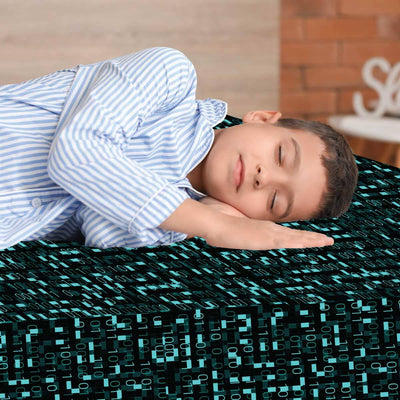 Blue Matrix Sensory Fitted Bed Sheet