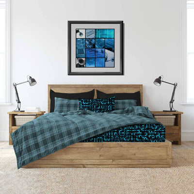 Blue Matrix Sensory Fitted Bed Sheet