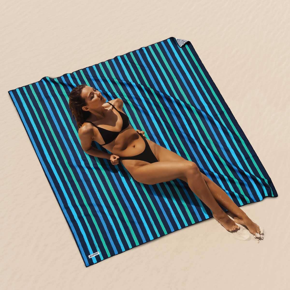 Bondi Teal - Beach Blanket Large Beach Towel JETTPROOF Calming Sensory Clothing Inspired by Jett 