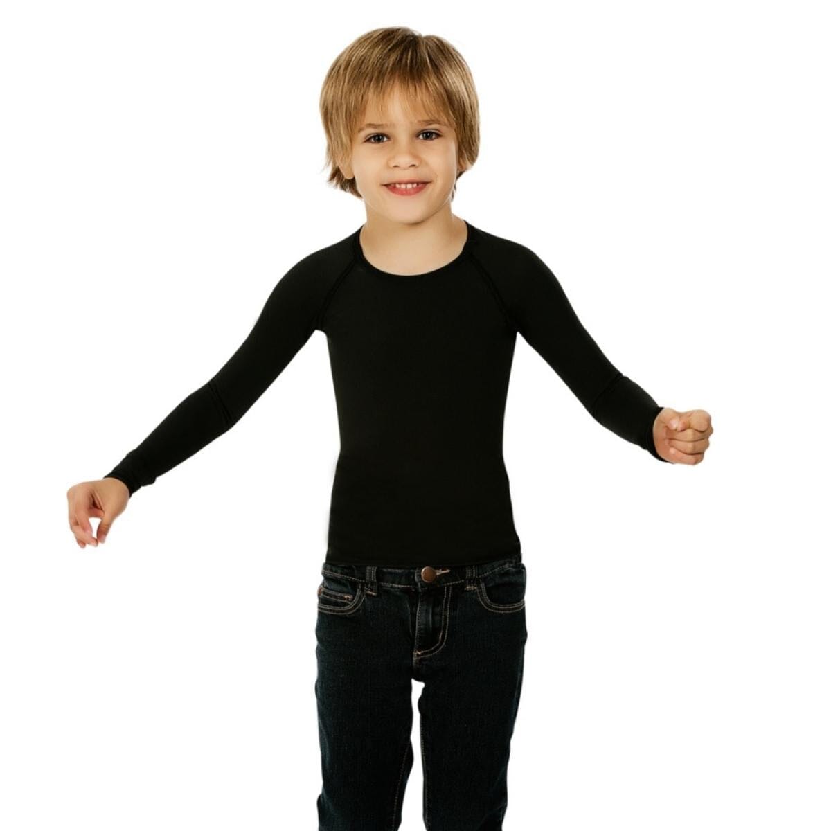 Sensory Long Sleeve Shirt | Boys LS Shirts JettProof.com.au 1 (48 - 49cm) Black 