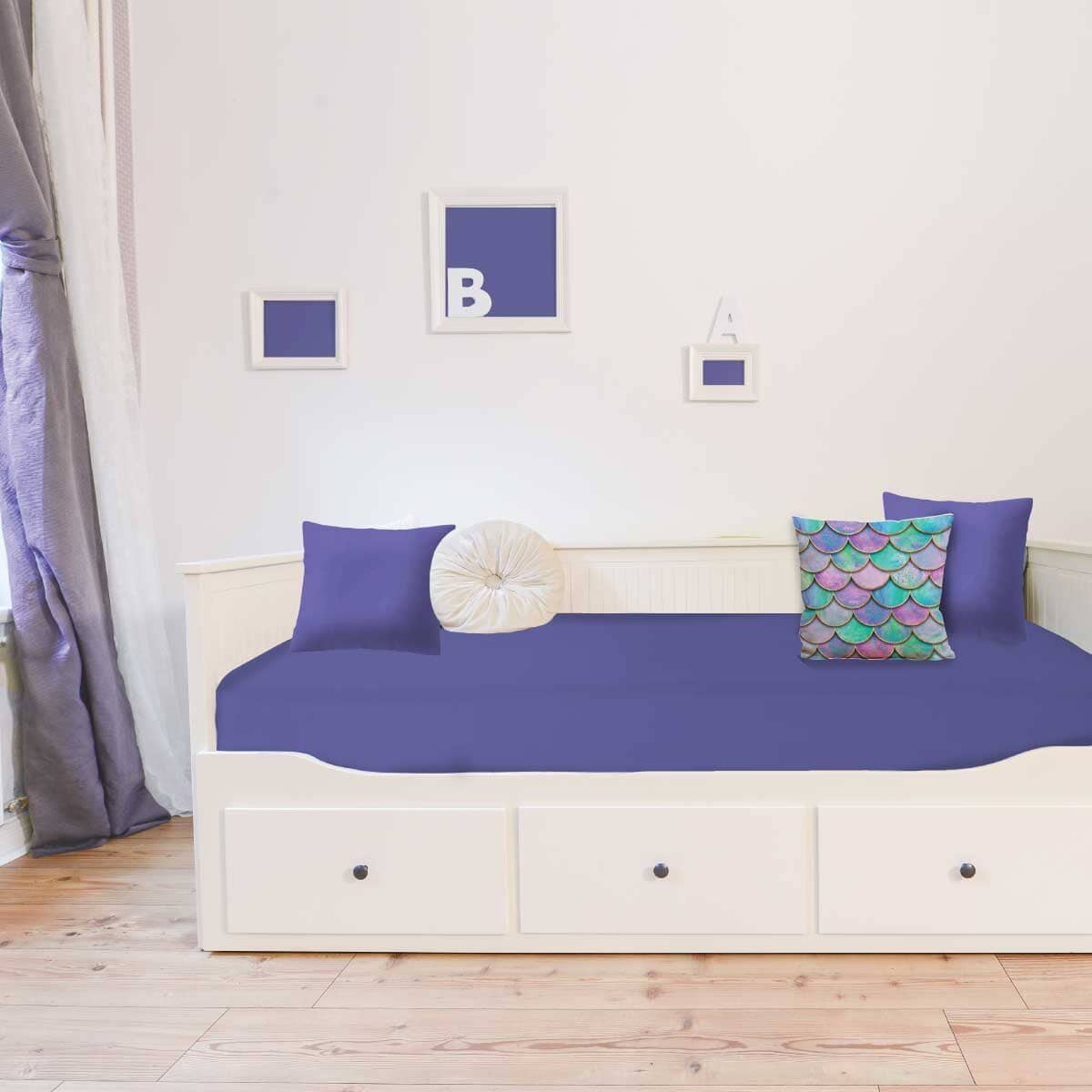 Cornflower Blue Sensory Fitted Bed Sheet