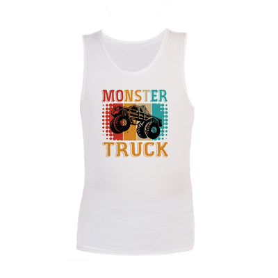Sensory Singlet | Adult | Monster Truck Shirts JettProof.com.au 4XS (70 - 74cm) White 