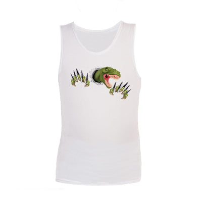 Sensory Singlet | Child | Jurassic Singlets JettProof.com.au 1 (48 - 49cm) White 