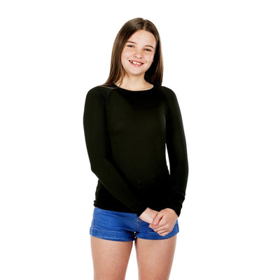 Sensory Long Sleeve Shirt | Girls LS Shirts JettProof.com.au 1 (48 - 49cm) Black 