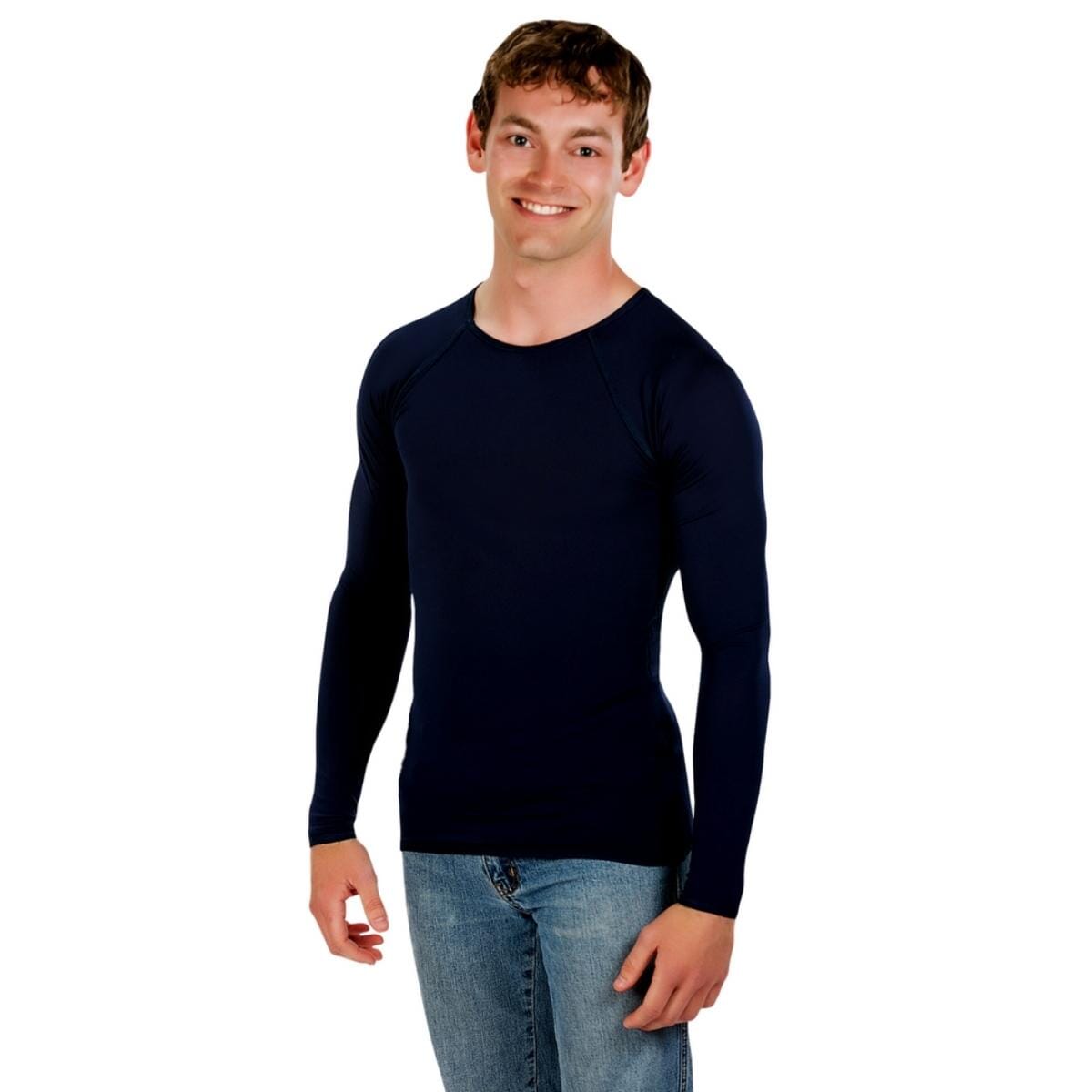 Sensory Long Sleeve Shirt | Men LS Shirts JettProof.com.au 4XS (70cm - 74cm) Navy 