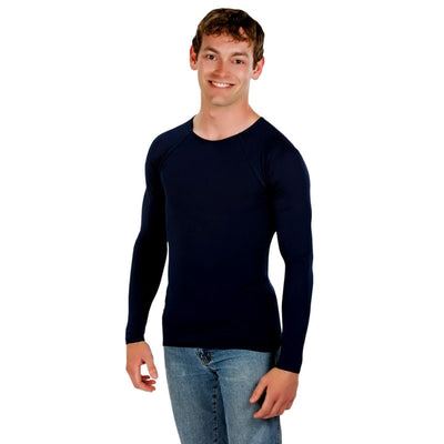 Sensory Long Sleeve Shirt | Men LS Shirts JettProof.com.au 4XS (70cm - 74cm) Navy 