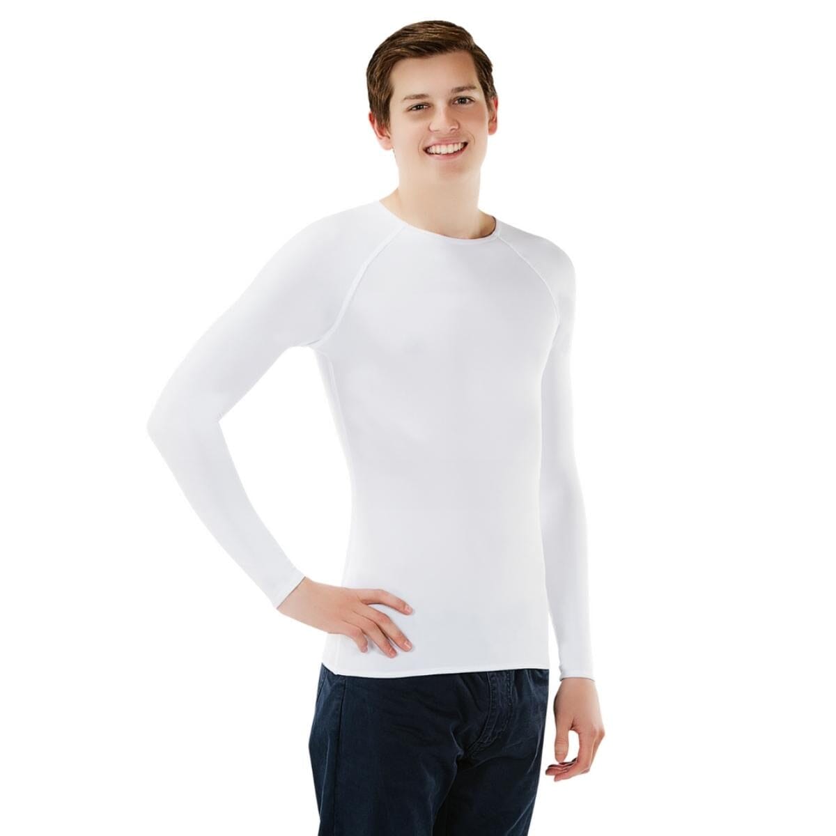 Sensory Long Sleeve Shirt | Men LS Shirts JettProof.com.au 4XS (70cm - 74cm) White 