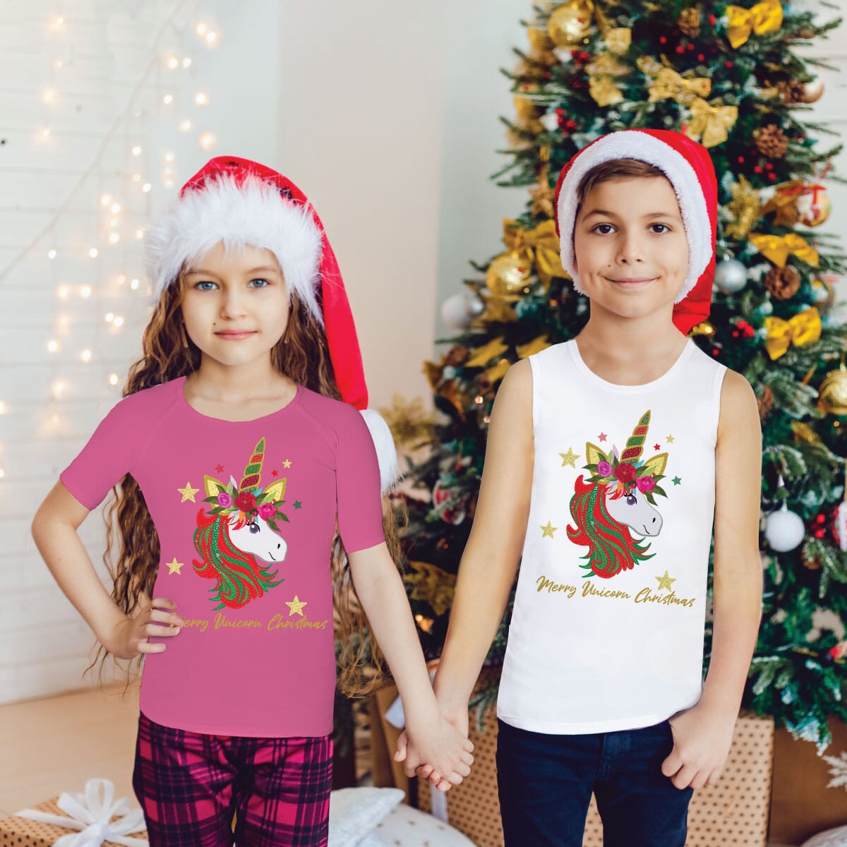 Christmas Sensory Singlet | Child | Christmas Unicorn Shirts JettProof.com.au 