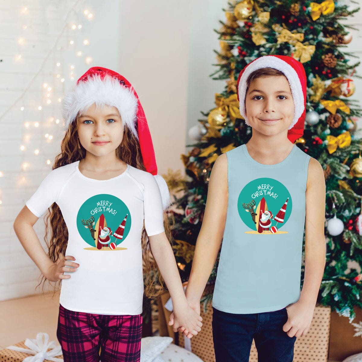 Christmas Sensory Singlet | Child | Summer Santa Shirts JettProof.com.au 