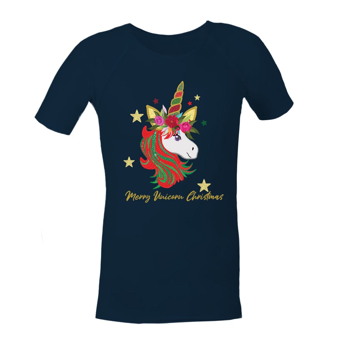 Christmas Sensory Shirt | Adult | Christmas Unicorn Shirts JettProof.com.au 4XS (70 - 74cm) Navy 