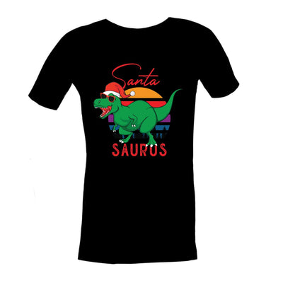 Christmas Sensory Shirt | Adult | Santasaurus Shirts JettProof.com.au 4XS (70 - 74cm) Black 