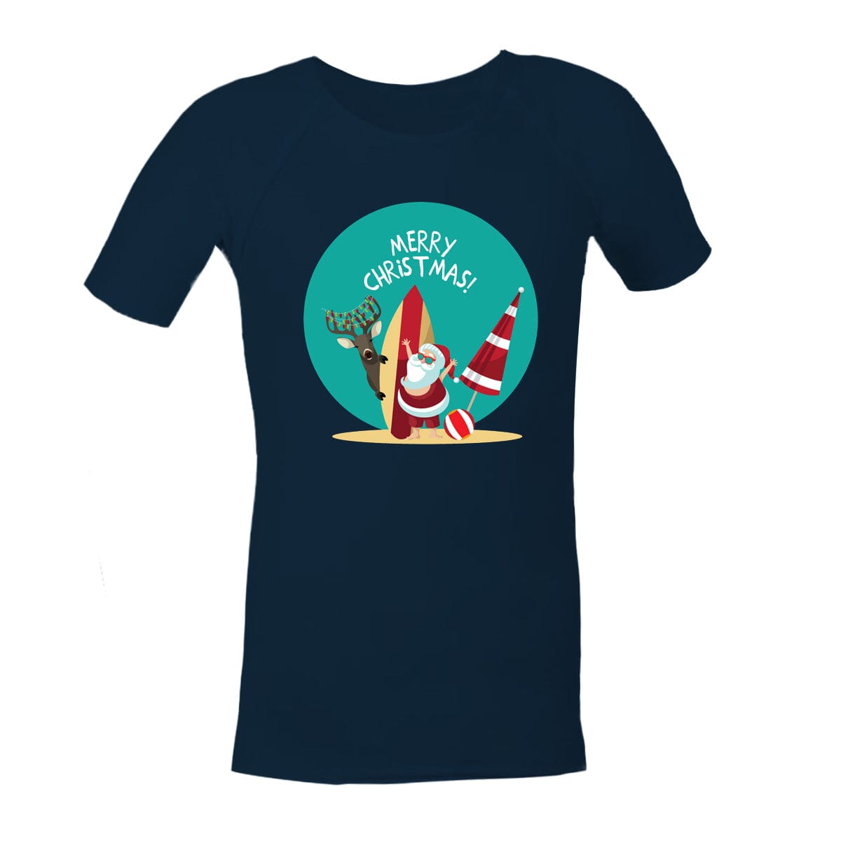 Christmas Sensory Shirt | Child | Summer Santa JettProof.com.au 1 (48 - 49cm) Navy 