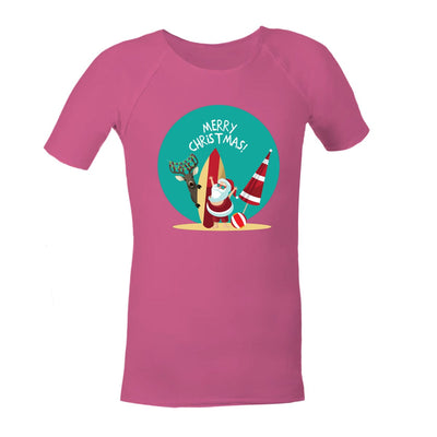 Christmas Sensory Shirt | Child | Summer Santa JettProof.com.au 1 (48 - 49cm) Pink 