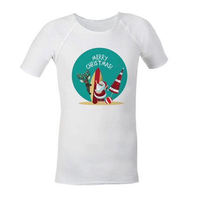 Christmas Sensory Shirt | Child | Summer Santa JettProof.com.au 1 (48 - 49cm) White 