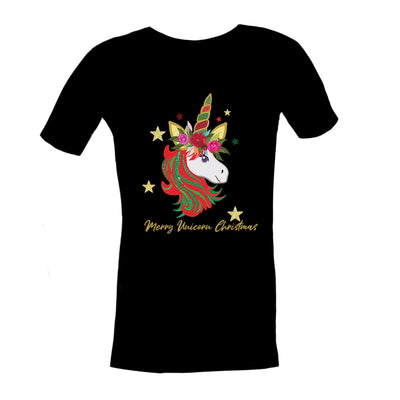 Christmas Sensory Shirt | Adult | Christmas Unicorn Shirts JettProof.com.au 4XS (70 - 74cm) Black 
