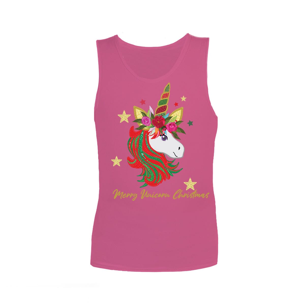 Christmas Sensory Singlet | Child | Christmas Unicorn Shirts JettProof.com.au 1 (48 - 49cm) Pink 