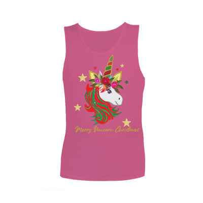 Christmas Sensory Singlet | Child | Christmas Unicorn Shirts JettProof.com.au 1 (48 - 49cm) Pink 