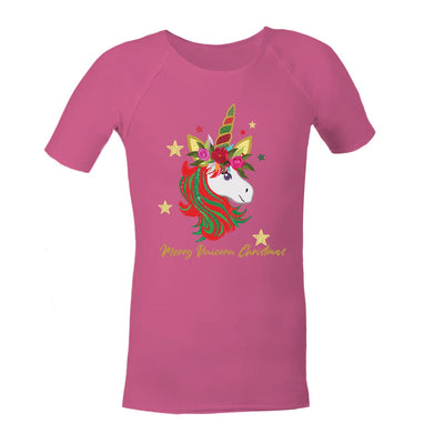 Christmas Sensory Shirt | Child | Christmas Unicorn JettProof.com.au 1 (48 - 49cm) Pink 