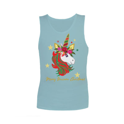Christmas Sensory Singlet | Child | Christmas Unicorn Shirts JettProof.com.au 1 (48 - 49cm) Sky 