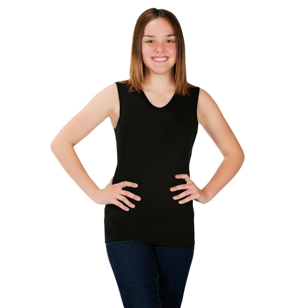 Sensory Singlet | Girls Singlets JettProof.com.au 1 (48 - 49cm) Black 