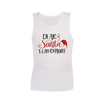 Christmas Sensory Singlet | Adult | I Can Explain Shirts JettProof.com.au 4XS (70 - 74cm) White 