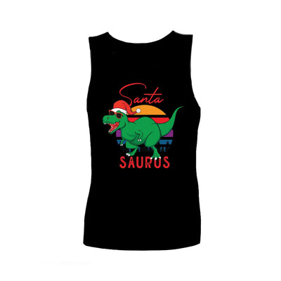 Christmas Sensory Singlet | Adult | Santasaurus Shirts JettProof.com.au 4XS (70 - 74cm) Black 