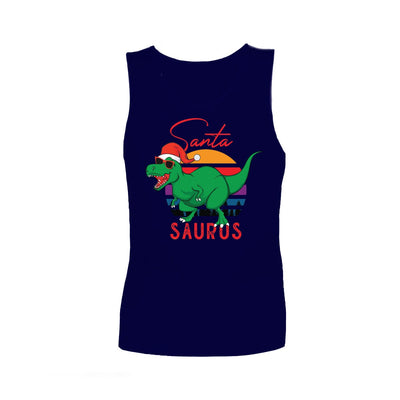 Christmas JettProof Sensory Singlet | Child | Santasaurus Shirts JettProof.com.au 1 (48 - 49cm) Navy 