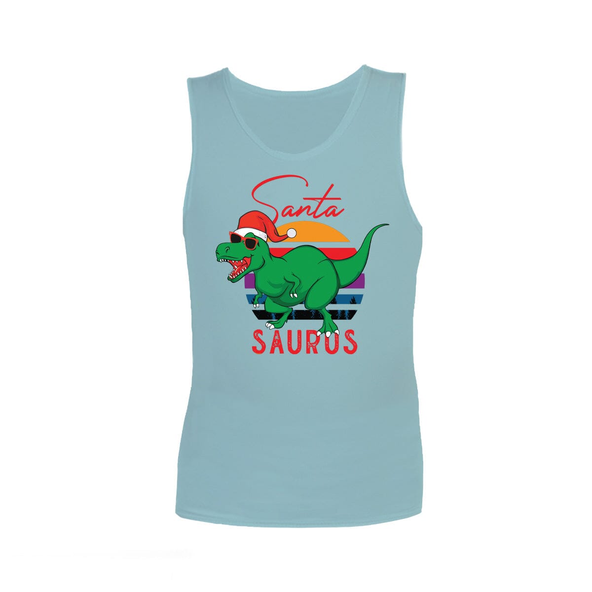 Christmas JettProof Sensory Singlet | Child | Santasaurus Shirts JettProof.com.au 1 (48 - 49cm) Sky 