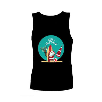Christmas Sensory Singlet | Adult | Summer Santa Shirts JettProof.com.au 4XS (70 - 74cm) Black 