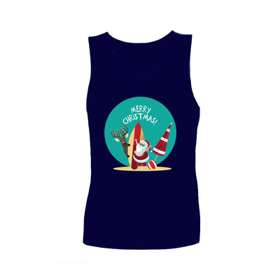 Christmas Sensory Singlet | Child | Summer Santa Shirts JettProof.com.au 1 (48 - 49cm) Navy 